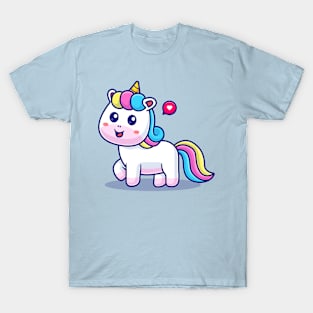 Cute unicorn standing cartoon T-Shirt